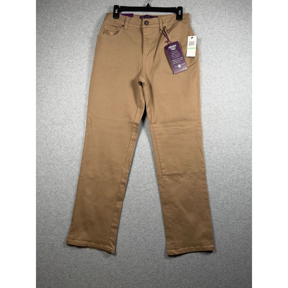 Gloria Vanderbilt Amanda Womens 8 Short Tan Classic Fit Tapered Pants NWT 3941